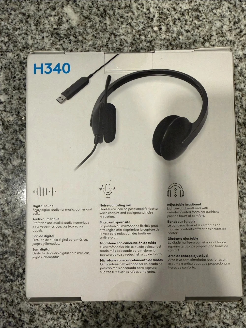 Logitech H340 Wired USB Headset in Black